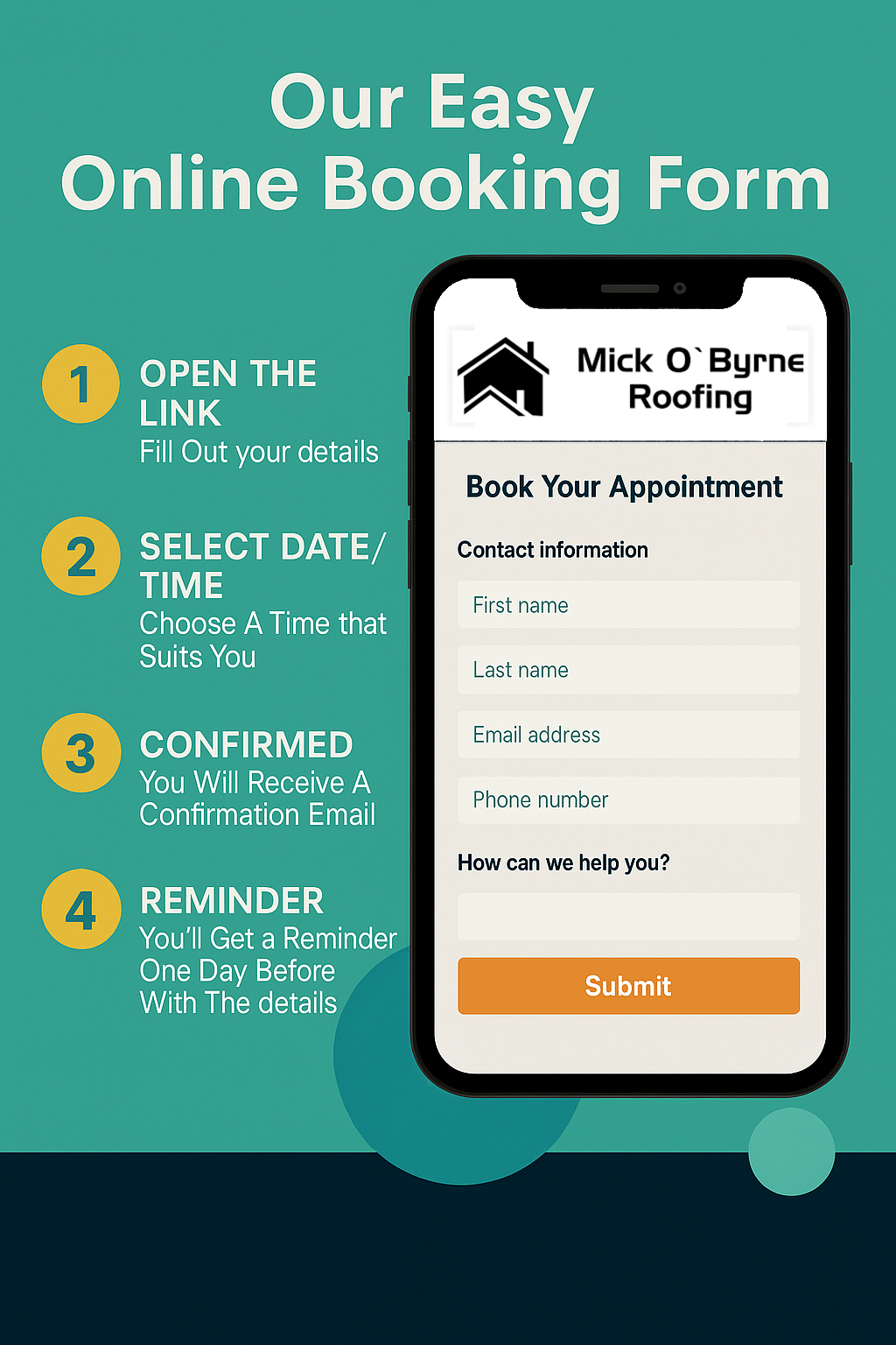 Plumbing and heating booking process